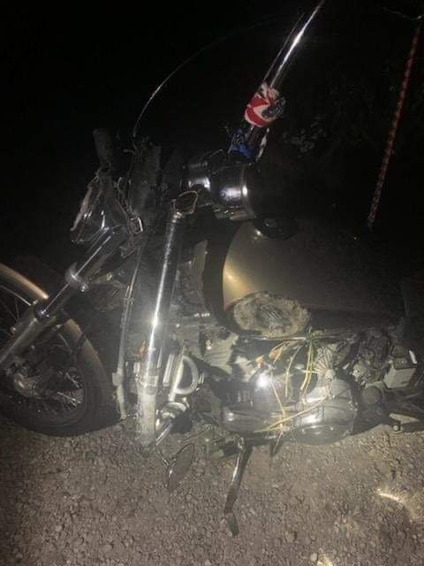 Christian Bullard's bike after the crash.
